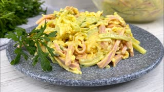 САЛАТ "Неженка"! Гениальный САЛАТ из 4 простых продуктов в составе,вкусный,простой и быстрый рецепт!