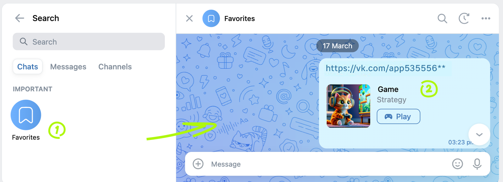 Launching from messages
